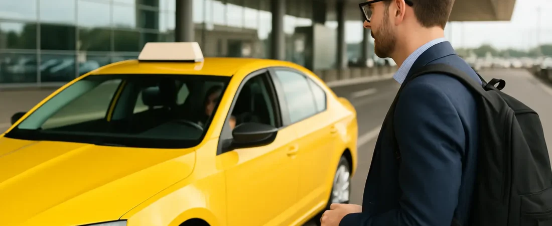 ¿Dónde te recoge el taxi en el aeropuerto?